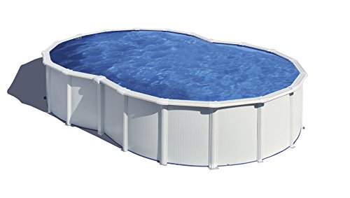 Gre Kitprov6270 Varadero - Piscina Elevada Con Forma De Ocho, Aspecto Acero Blanco, 640 X 390 X 120 Cm