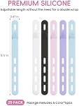 25 Pcs Cable en silicone, Cable Cie réutilisable, Corde haute élasticité pour cordons électriques, Organisateur de cordon pour téléphone, Chargeur de téléphone (couleur)