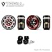 TREAL SCX24 1.0'' Beadlock Wheels (4-Pack) - Type C Red Alloy Wheels for 1/24 Micro RC SCX24 Bronco, Gladiator, C10, Deadbolt