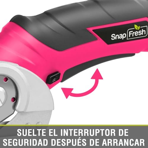 Miniatura 6 de Snapfresh Tijeras Eléctricas Carton 4v Cutter Eléctrico Con 2 Cuchillas Carga Usb - Cizalla Para Metal, Papel, Cartón, Cuero, Alfombra, Plástico Y Plantas En Maceta Rosa