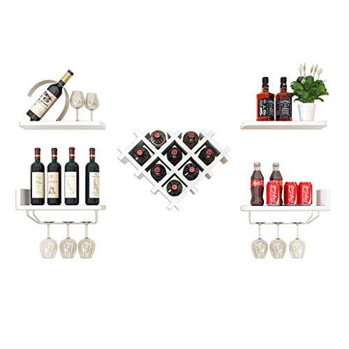 RFSHCIOP, estante para colgar en la pared, con marco de copa para vino, estante de bar para bodega, estante de almacenamiento de múltiples botellas,