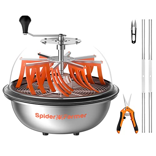Spider Farmer 16 Zoll BowlTrimmer Maschine Twisted Spin Cut für Pflanzenknospen und Blume mit scharfen Edelstahlklingen und Beschneidungsscheren für Gartenarbeit