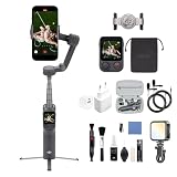 Osmo Mobile 8P stabilizzatore, batteria da 10 h, robusta stabilizzazione su tre assi, per iPhone e Android, telecomando, tracciamento nativo (Set di accessori multi-pezzo)