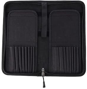 Amazon Brand - Umi Pop Up Empty Paint Brush Holder, Black Organizer for 16 Paint Brushes - Art Storage Case for Paintbrushes, Painting Knives Etc