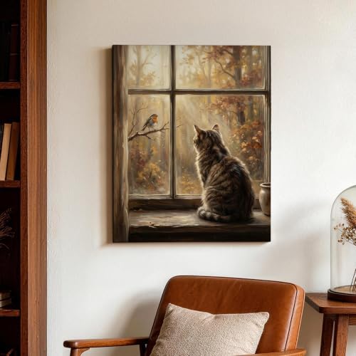 Lienzo de pared con diseño realista de ventana en color marrón exclusivo 3