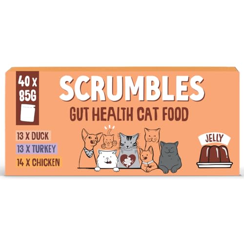 Scrumbles Grain Free Wet Cat Jelly Recyclable Pouch Meat Selection 40pk
