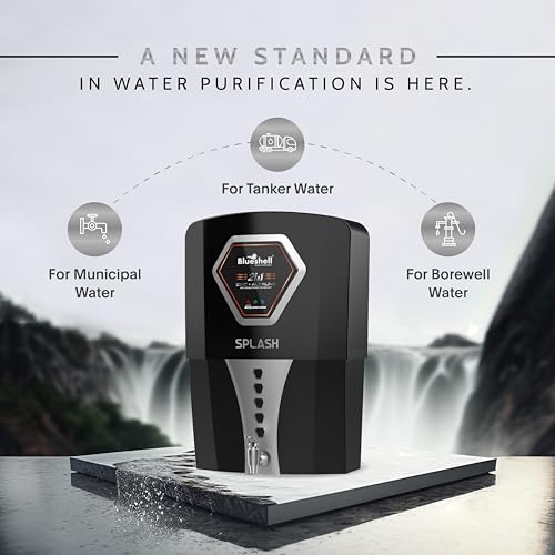Image of Blueshell RO Water Purifier for Home|Splash silver| RO+UV+TDS | 9 Ltrs | Suitable For Borewell, Tank Water