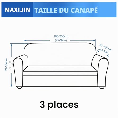 Housse canapé 3 places extensible antidérapante MAXIJIN