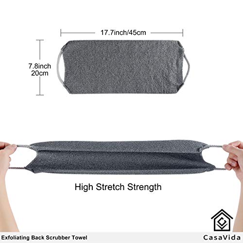 CASAVIDA Back Scrubber for Shower - Exfoliating Body Scrubber Back Scrubber Shower Cloth Nylon Japanese Stretchable Exfoliating Washcloth Body Wash Rear Scrub Wash Back Scrub Washcloth 2 Pack