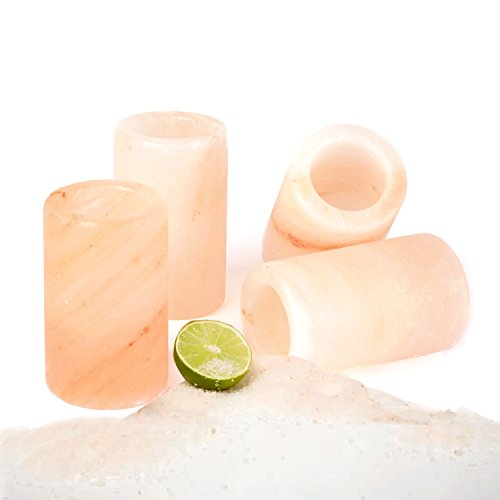 Himalayan Pink Salt Tequila Shot Glasses - Set of 4 Designed Specifically for Tequila Connoisseurs-Tequila Shot Salt Glasses-Sea Salt Shot Glass-Tequila Glasses Will Really Hit the ‘Shot’