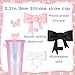 3 Pcs 8MM(0.31inch) Butterfly Straw Topper Silicone Straw Covers Cap Reusable Tumbler Accessories, for Tumblers, Dust-Proof Reusable Accessories Cap for Starbuck.(White+Pink+Black)
