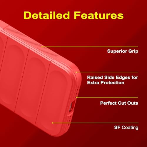 Image of Amazon Basics Mobile Cover for Realme 11 4G | Full Camera Protection | Liquid Silicon Case | Flexible Bumper Case for Realme 11 4G (Red)
