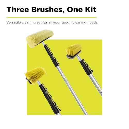 DOCA Scrub Brush 6-24 Ft with Long Handle Extension Pole - Outdoor Broom and Scrubbing Brush for House Floor, Deck, Patio, Car - Brush Set - Thumbnail 3