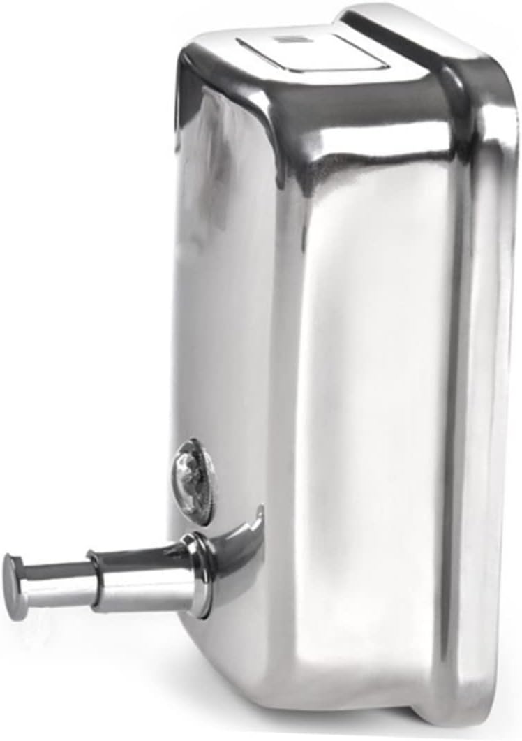 Hand Press Liquid Soap Dispenser Wall-Mounted Refillable Stainless Steel Holder for for Shampoo Lotion and Shower Gel