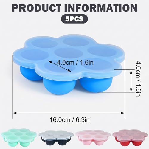 Moldes de silicona para comida de bebé, pack de 5 miniatura 3