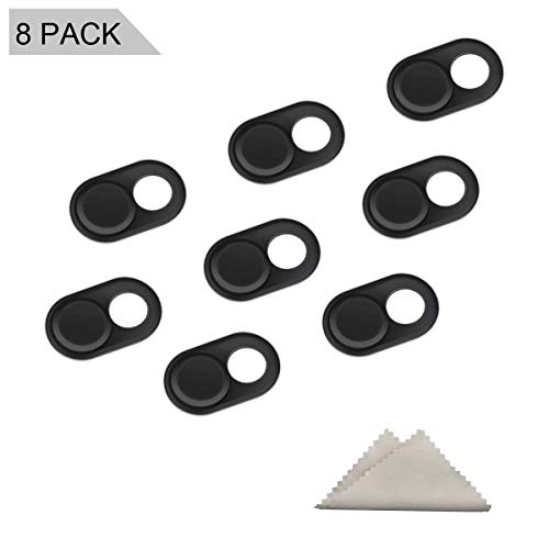ELZO Cache Webcam, 8-Pack Webcam Cover Slider Autocollant Coulissant Couverture de Caméra Frontale Ultrafin 0.027in pour Ordinateur Portable, MacBook Pro/Air, Mac, Tablettes, PC, iPad, Smartphones