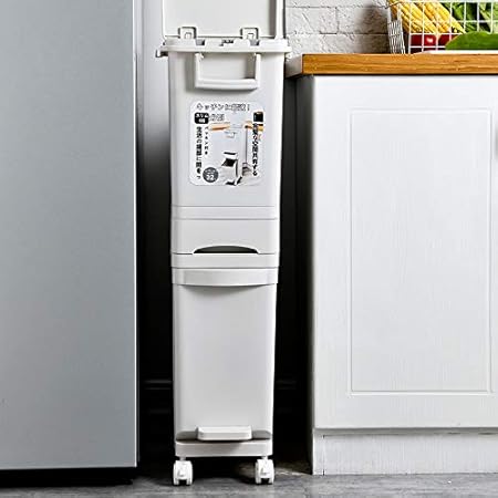 Amazon 分別ゴミ箱 し ス テーショ ン フタ付きスリム 3段 ダストボックス ホワイト 隙間収納 32l フタ付きゴミ箱 オンライン通販