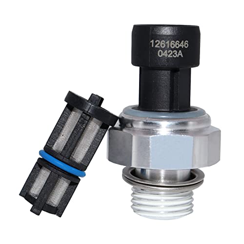 OSKYUO Engine OPS Oil Pressure Sensor Switch Sending Unit with Screen Filter D1846A Compatible with Chevrolet Chevy Silverado Suburban Tahoe GMC Yukon Sierra Cadillac Escalade Buick lacrosse 2003-2008