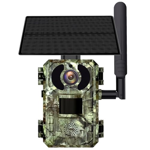 Outdoor 1080P Hd Trail Camera With Solar Power, 4G Connectivity, Infrared Night Vision, Rugged Camouflage, Includes Memory Card