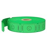 Methdic 1000 Smile Raffle Tickets Green, Single Roll, Ticket for Events, Entry, Class Reward, Fundraiser & Prizes