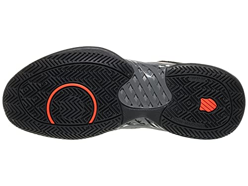 K-Swiss Men's Express Light Pickleball Shoe, Steel Gray/Jet Black/Spicy Orange, 12 M #TOP4