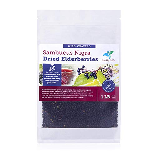 Organic Dried Elderberries - 1lb Bulk - Chemical-Free and All-Natural