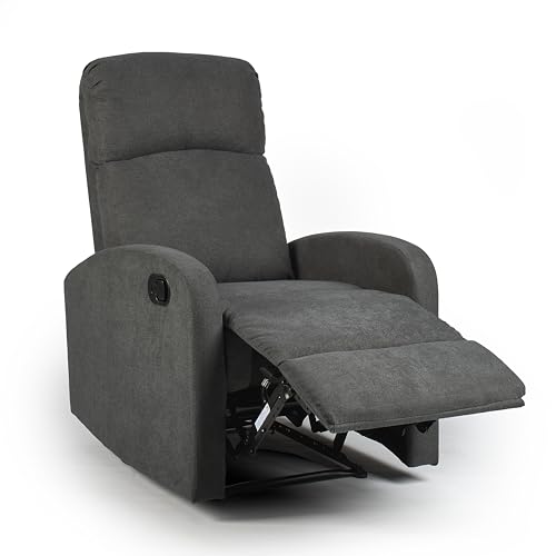 EVRE Recliner Arm Chair with Adjustable Leg Rest and Reclining Functions Fabric - Charcoal
