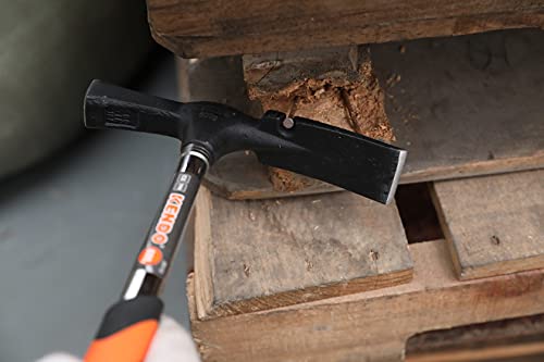 KENDO Maurerhammer 600g - Berliner Form - Länge: 325 mm - mit 2 Komponentengriff - Hammerkopf aus Karbonstahl