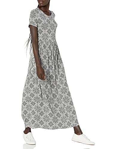Image of Amazon Essentials Women's Short-Sleeve Fitted Waisted Maxi Dress (Available in Plus Size)