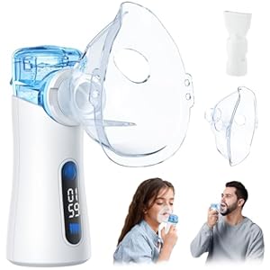 Portable Nebulizer for Adults & Kids, Nebulizer Machine with Intuitive LED Interface and Auto-Cleaning, Inhaler for Respiratory Problems, Silent, Efficient Atomization for Home and Travel Use
