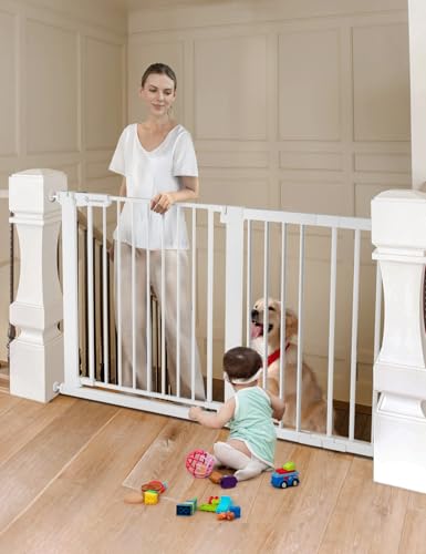 ADATTABILITÀ UNIVERSALE: Il nostro cancelletto per bambini e animali domestici è alto 76 cm e perfettamente regolabile per aperture da 75 cm a 131 cm di larghezza, il che lo rende perfetto come cancelletto per cani in casa o cancelletto per bambini per le scale. Crea zone sicure nelle porte, nei corridoi o negli spazi aperti, per una totale tranquillità.