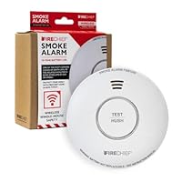 Smoke Alarm with Wireless Interlink - 10 Year Sealed Battery - Kitemark Certified to BS EN 14604 - Wirelessly Interlink with Firechief CO Alarms for Home - Complies Scottish Regulation - FSB10W Model
