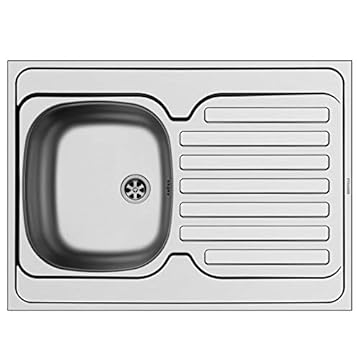 Pyramis INTERNATIONAL (80X60) 1B 1D, Lavello ad incasso in acciaio INOX, liscio, 100111602