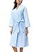 Produktbild Belloo Damen Einfarbiger 100% Baumwolle Waffel Bademantel Kimono für Frauen, Gr. XL, Farbe: Hell Blau