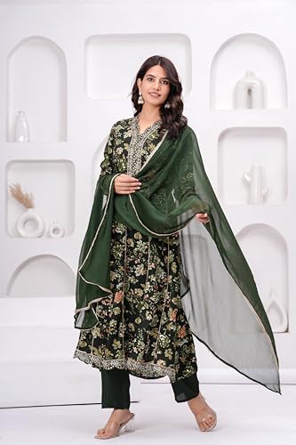 Image of MANHAREE | Women's Rayon Kurta with Pant & Dupatta Set