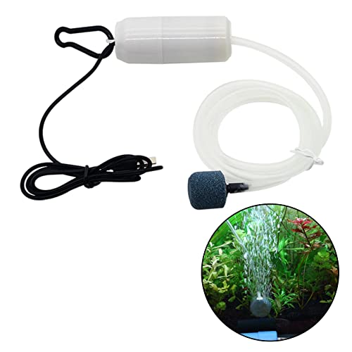 Baoblaze Bomba de ar de oxigênio para aquário pequena USB Mudo pesca ao ar livre tanque de peixes 5V