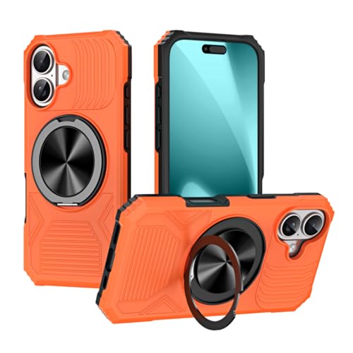Coque magnétique pliable iPhone 14 Pro orange : le style anti-glisse pour vos vidéos en voyage