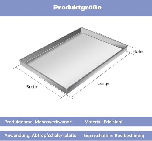 Plateau en acier inoxydable rectangulaire au design minimaliste