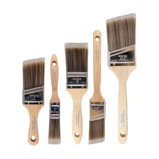 Pro Grade, Paint Brushes, 5-Piece, Paint Brush Set: Flat & Angle Brushes for Latex and Oil Paints, Stains, Interior & Exterior Home Improvement