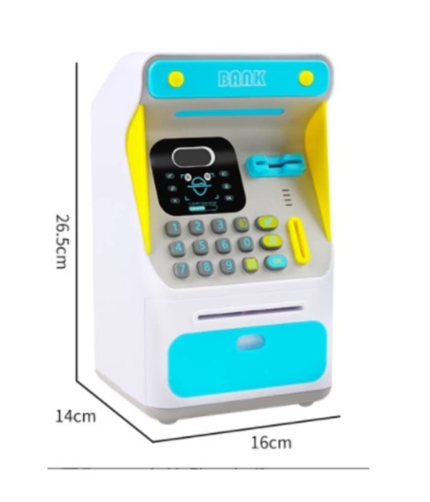 Tirelire Tirelire Électronique Compte ATM for Stocker des Pièces De Monnaie Billets Banque Coffre-Fort Reconnaissance Faciale Simulée Boite Épargne(Rosa)