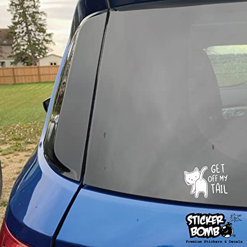 Get Off My Tail Decal - Sticker Bomb Vinyl Decal For Car Truck, Computer, Anywhere! Premium 6 Year Outdoor Vinyl (Black, 1) #TOP3