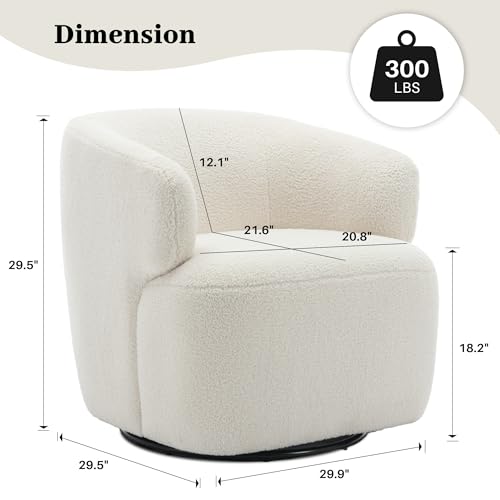 Sillón giratorio boucle beige crema miniatura 2