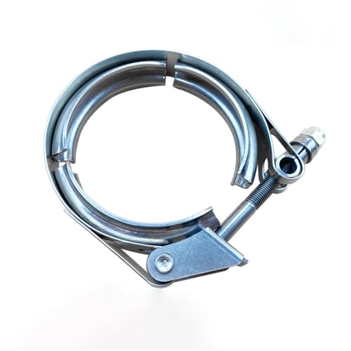Abrazadera de escape en V de acero inoxidable 304 con bridas macho y hembra para motor de 2.5 pulgadas