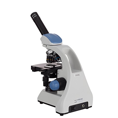 Image of AmScope 40X-2500X LED Monocular Compound Microscope w 3D Two-Layer Mechanical Stage