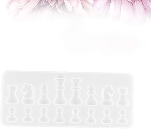 Miniatura 8 de EXCEART Molde de silicona de ajedrez epoxi 3D, piezas de ajedrez epoxi, molde de resina para manualidades, chocolate, caramelo, joyería, arte,
