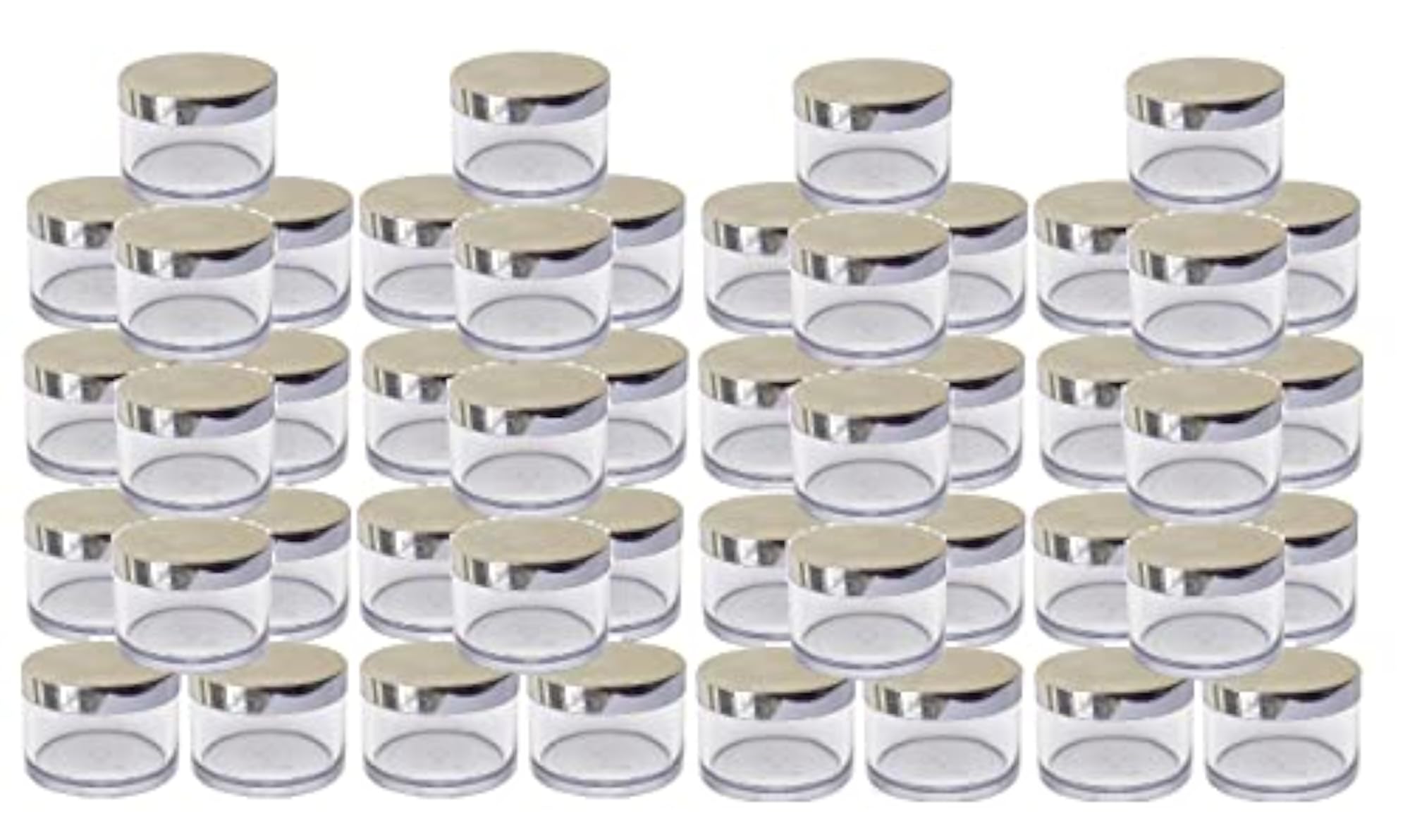 50 GM Empty Acrylic Clear Cosmetic Container with Silver Lid