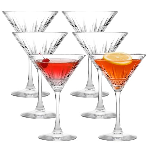 Bicchieri coupé a coste, set da 6 bicchieri vintage Martini da 155 ml, bicchieri da cocktail Martini, bicchieri da champagne, bicchieri da champagne e margarita, perfetti per feste, regali, feste di