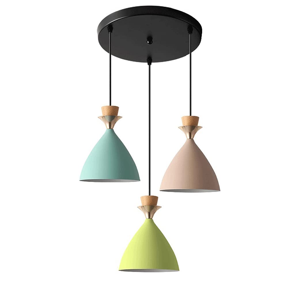 Luces colgantes para isla de cocina con tres lámparas de alambre de suspensión