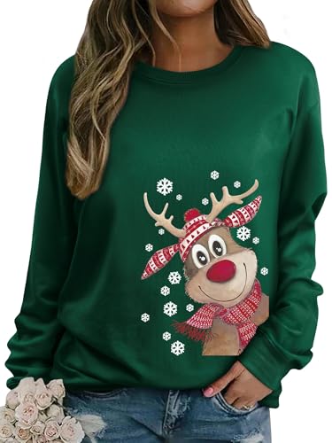 Dresswel Weihnachtspullover Damen Merry Christmas Sweatshirt Lustig...