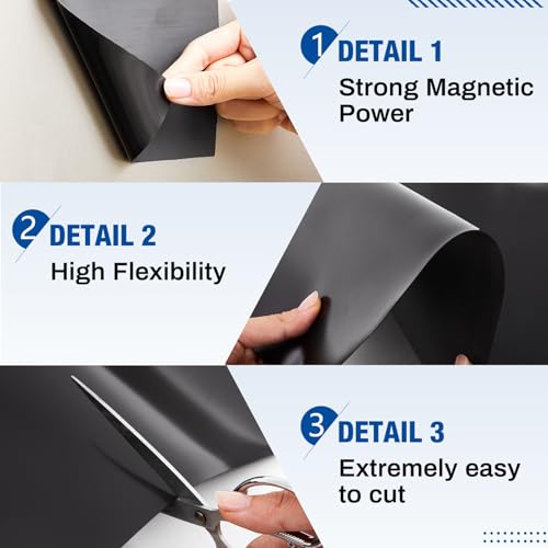 Image of Amylove 36 inch x 5 ft Extra Large Magnetic Sheets for Crafts Non Adhesive 30 Mil Flexible Sheets for Die Cuts Arts Crafts Refrigerator and Metal Cutting Die Storage